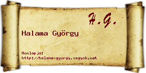 Halama György névjegykártya